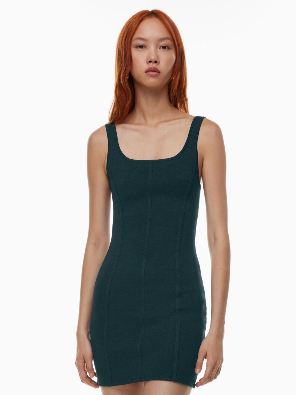 Aritzia Babaton Navy Ribbed Tank Dress